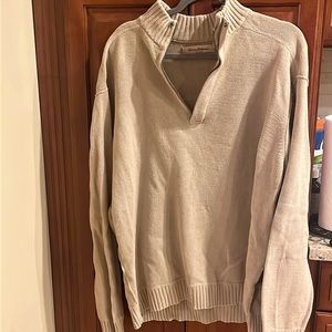 Tommy Bahama men’s beige quarter zip sweater